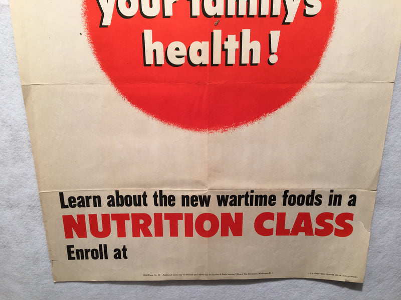"Guard Your Family's Health" WWII Propaganda OWI Poster #30 (22" X 28")   - TvMovieCards.com