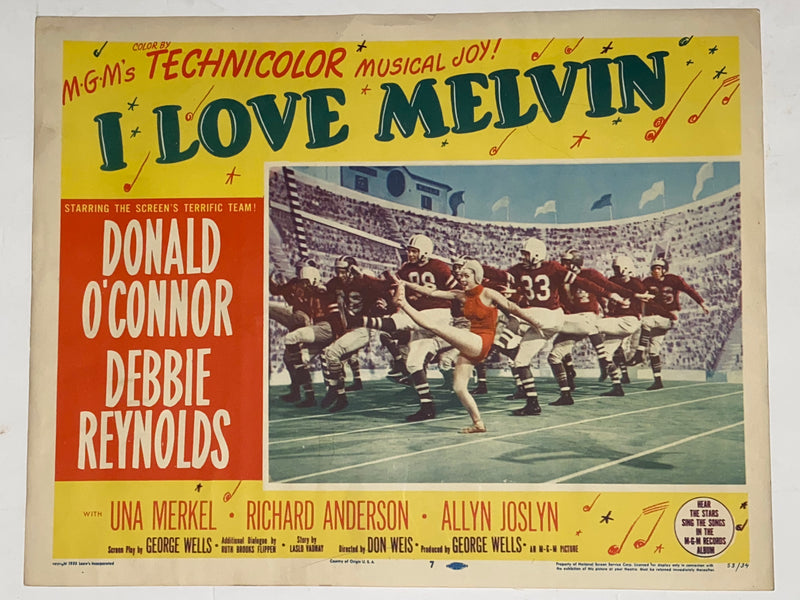 1953 I Love Melvin 11x14 Lobby Card #7 Donald O'Connor, Debbie Reynolds   - TvMovieCards.com