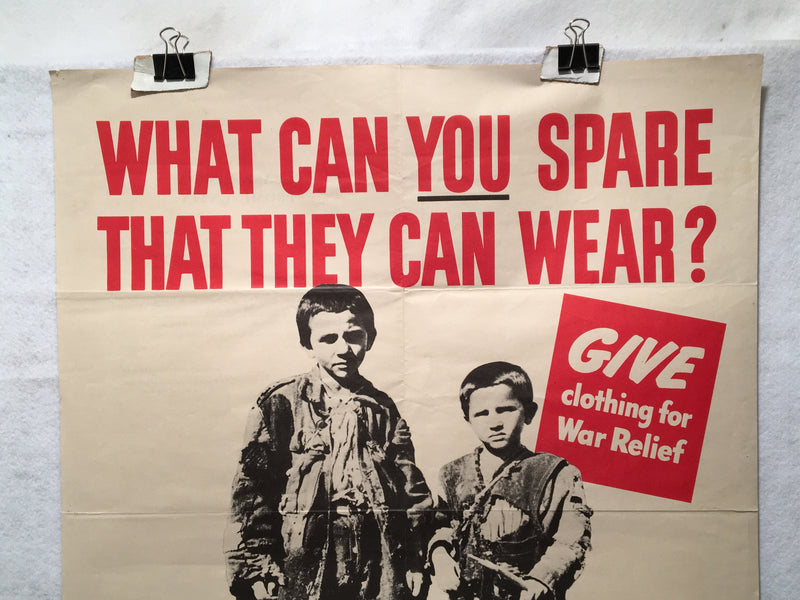 What Can You Spare That They Can Wear? WWII Propaganda OWI Poster (22" X 28")   - TvMovieCards.com