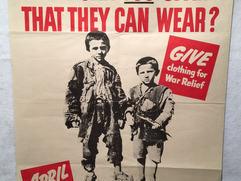 What Can You Spare That They Can Wear? WWII Propaganda OWI Poster (22" X 28")   - TvMovieCards.com
