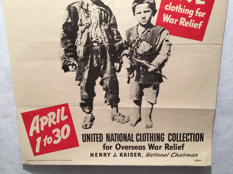 What Can You Spare That They Can Wear? WWII Propaganda OWI Poster (22" X 28")   - TvMovieCards.com