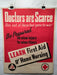"Doctors are Scarce - Learn First Aid" WWII Propaganda OWI Poster (22" X 28")   - TvMovieCards.com