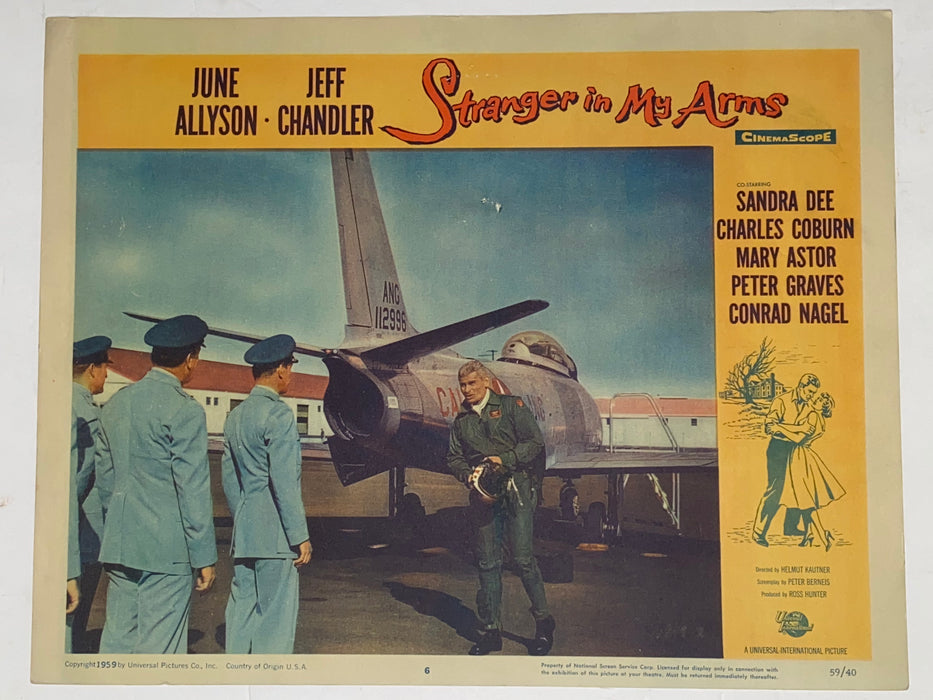 1959 Stranger in My Arms 11x14 Lobby Card #6  June Allyson, Jeff Chandler   - TvMovieCards.com