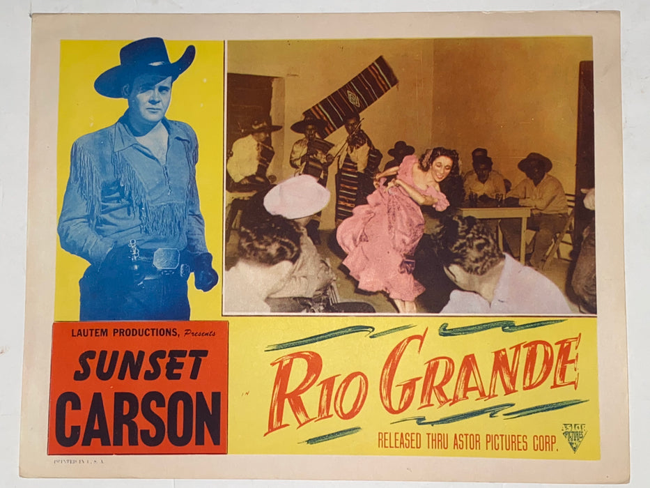 1949 Rio Grande 11x14 Lobby Card Sunset Carson, Evohn Keyes, Lee Morgan   - TvMovieCards.com
