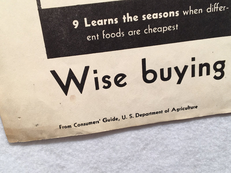 "Mrs America Buys Food With Care" WWII Propaganda Poster (14" X 20")   - TvMovieCards.com