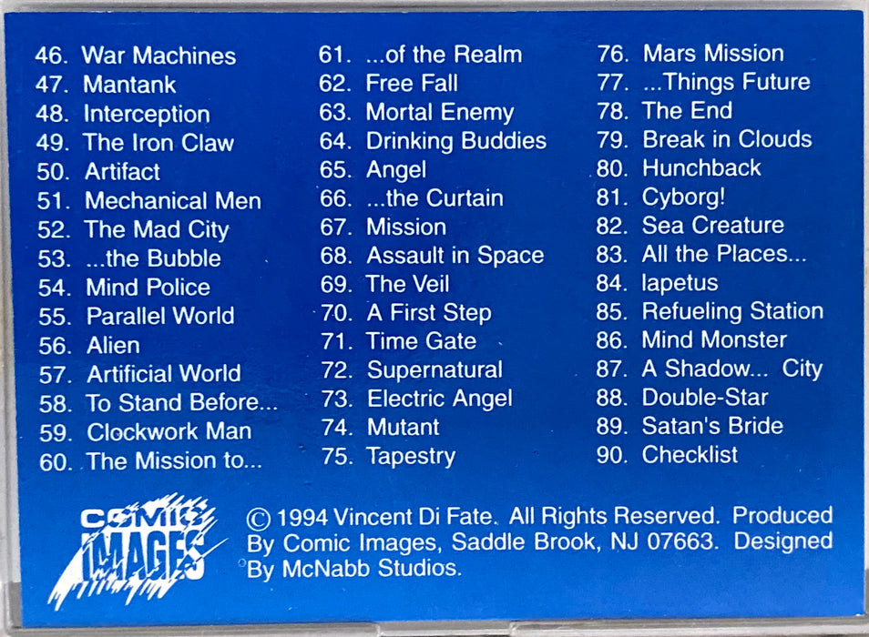 Blueprints of the Future Vincent Di Fate Trading Card Set 90 Card Comic Images   - TvMovieCards.com