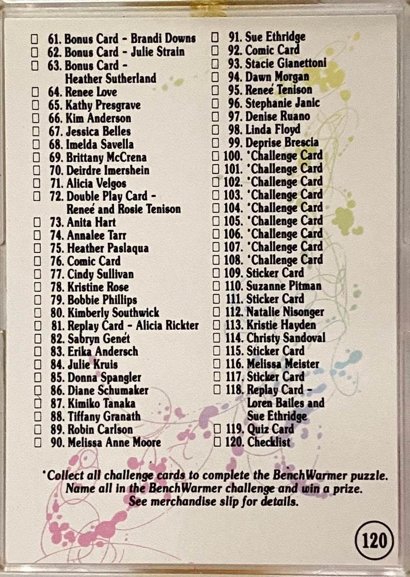 Bench Warmer Series 1 Base Trading Card Set 120 Card 1992   - TvMovieCards.com