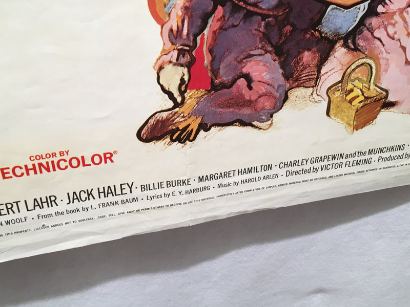 1970 Rerelease The Wizard of Oz Original 1SH Movie Poster Judy Garland 27x41   - TvMovieCards.com