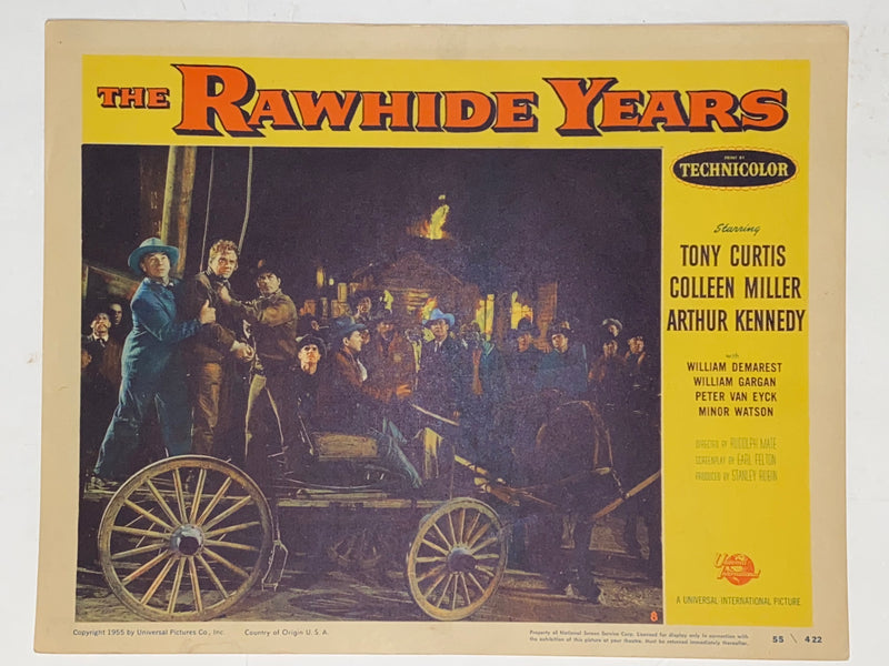 1955 The Rawhide Years 11x14 Lobby Card #8 Tony Curtis, Colleen Miller   - TvMovieCards.com