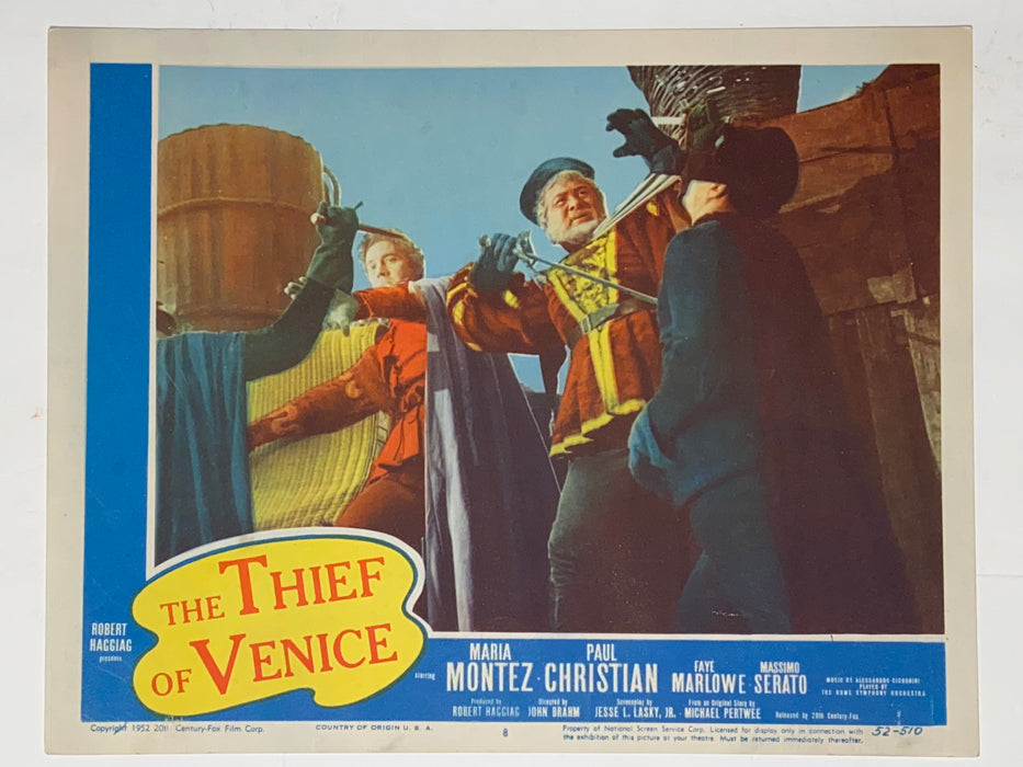 1950 The Thief of Venice 11x14 Lobby Card #8 Maria Montez, Paul Hubschmid, Massi   - TvMovieCards.com