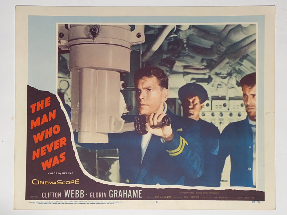 1956 The Man Who Never Was 11x14 Lobby Card #6  Clifton Webb, Gloria Grahame, Ro   - TvMovieCards.com