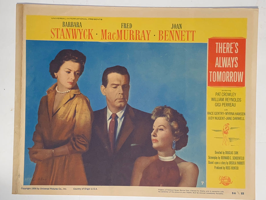 1955 There's Always Tomorrow 11x14 Lobby Card #7 Barbara Stanwyck   - TvMovieCards.com