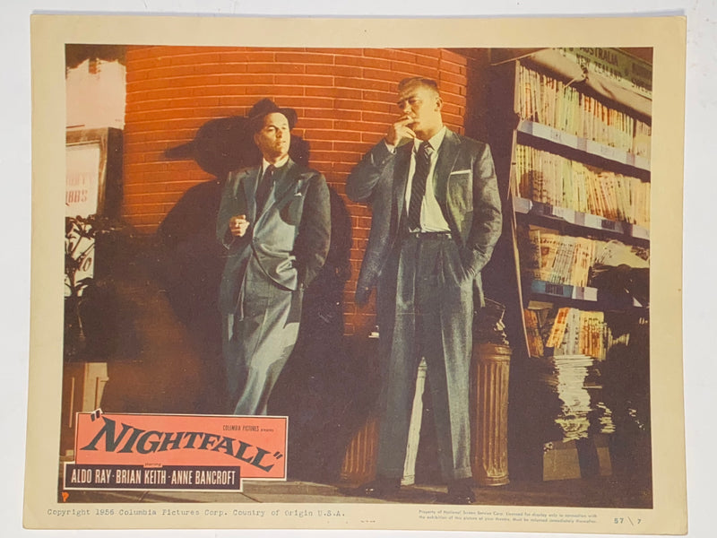 1956 Nightfall 11x14 Lobby Card #7 Aldo Ray, Anne Bancroft, Brian Keith   - TvMovieCards.com