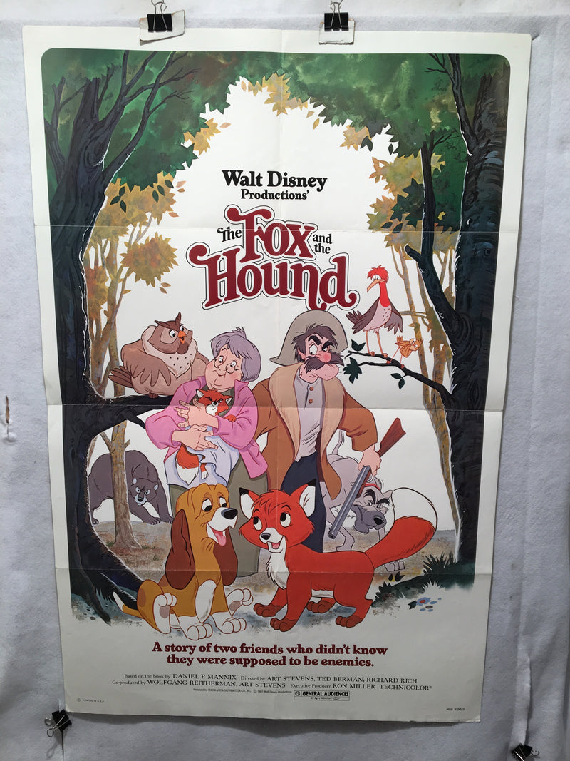 1981 The Fox and the Hound Original 1SH Walt Disney Movie Poster 27 x 41   - TvMovieCards.com