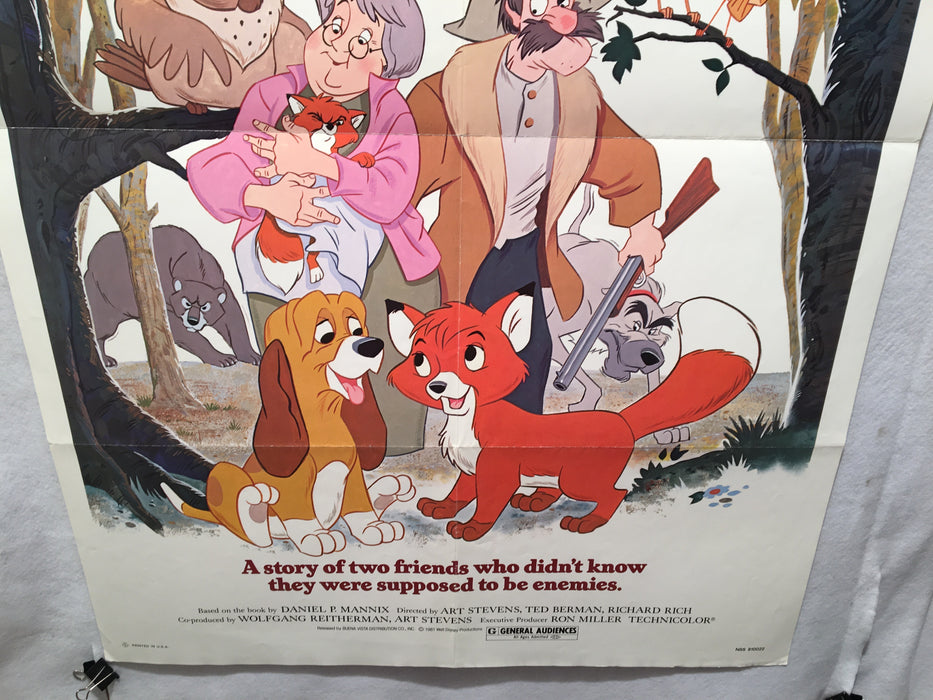 1981 The Fox and the Hound Original 1SH Walt Disney Movie Poster 27 x 41   - TvMovieCards.com