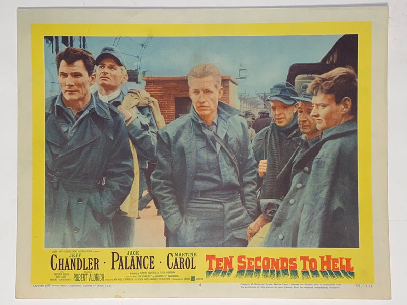 1959 Ten Seconds To Hell #4 Lobby Card 11x14  Jack Palance, Jeff Chandler   - TvMovieCards.com
