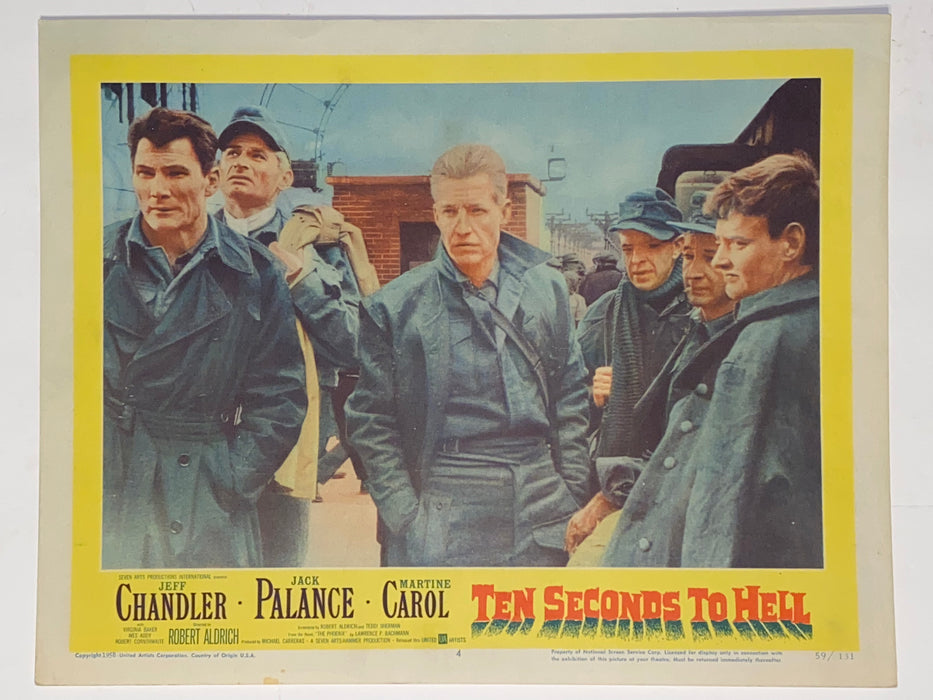 1959 Ten Seconds To Hell #4 Lobby Card 11x14  Jack Palance, Jeff Chandler   - TvMovieCards.com