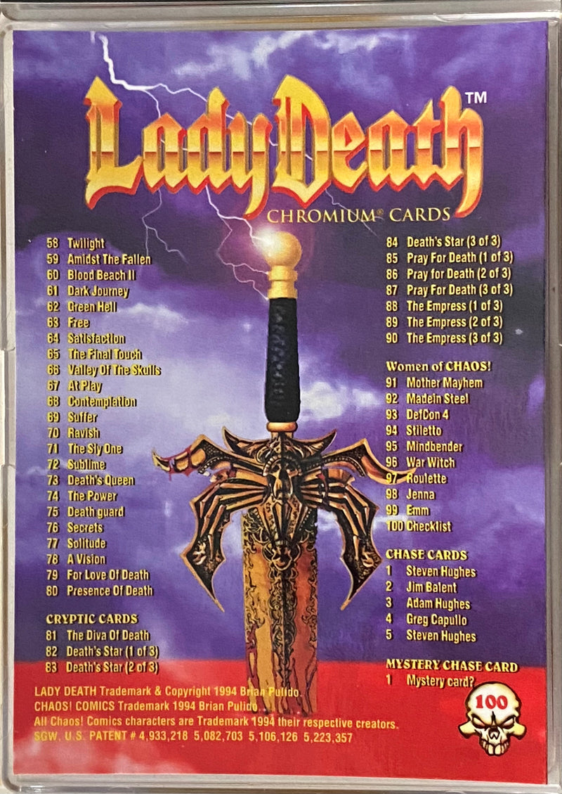 1994 Lady Death All Chromium Series 1 Complete Trading Card Set 100 Cards Krome   - TvMovieCards.com
