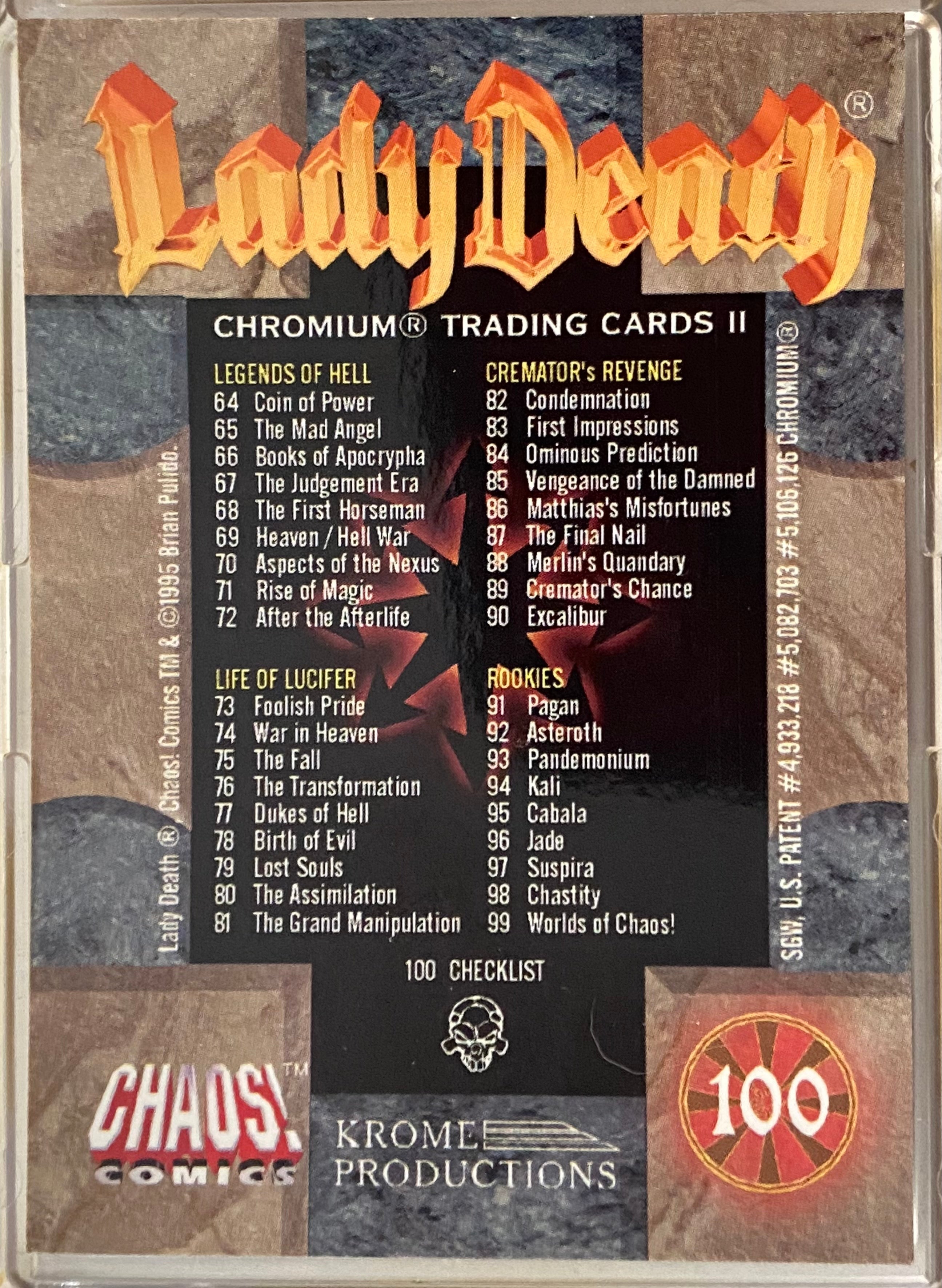 Lady Death All Chromium Series 2 Complete Trading Card Set 100