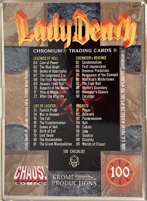 Lady Death All Chromium Series 2 Complete Trading Card Set 100 Cards Krome 1995   - TvMovieCards.com