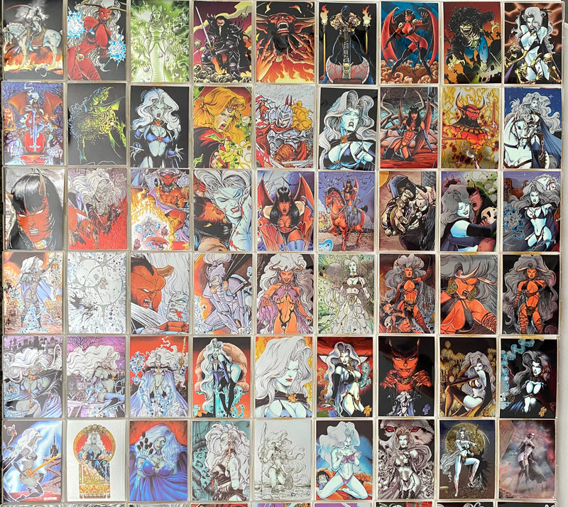 1995 Lady Death All Chromium Series 2 Parallel Sticker Trading Card Set 100 Card