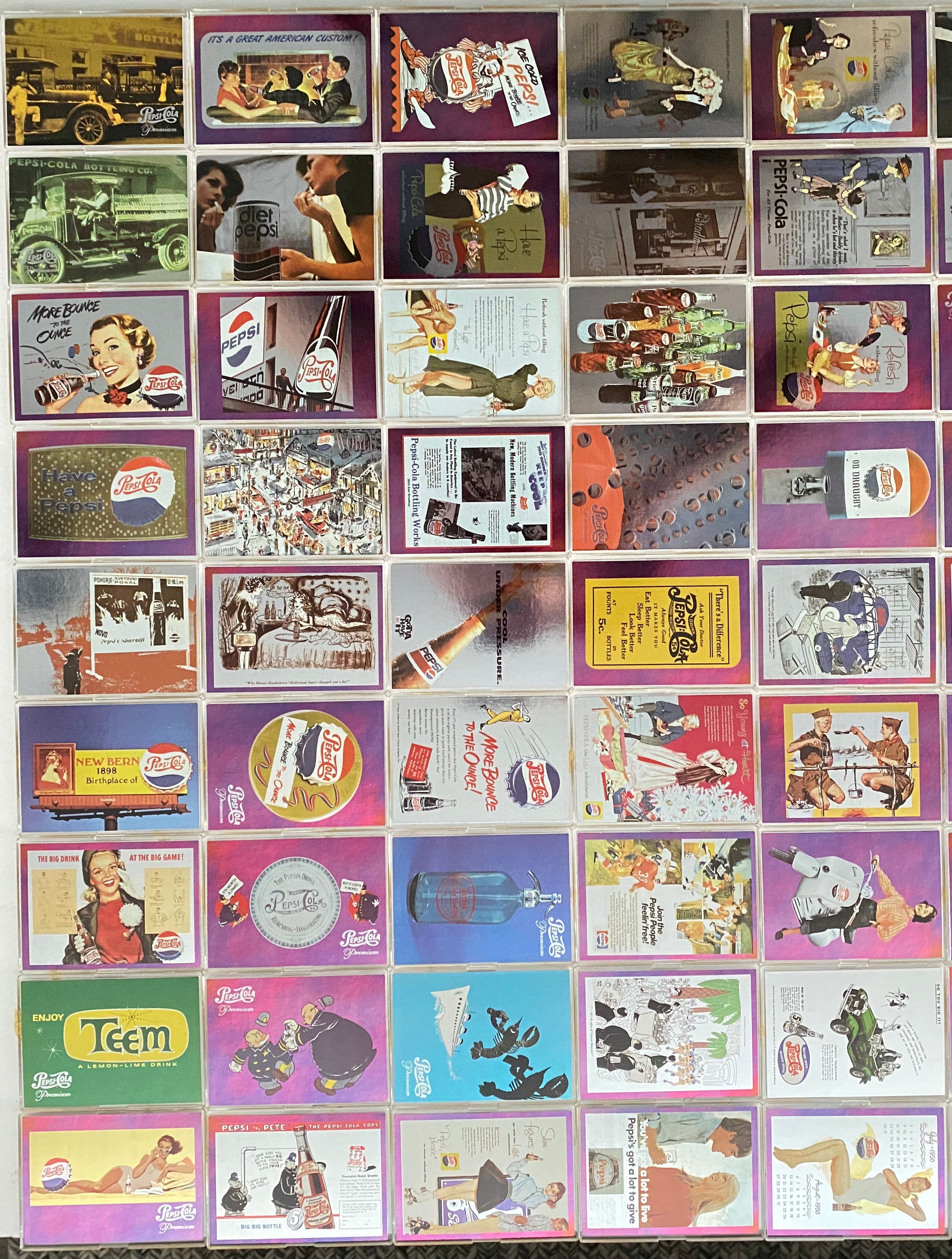Pepsi ビンテージ広告トレーディングカード 26枚セット 1994 Pepsi-Cola: Series 1 Complete Trading Card Set 100 Cards Dart