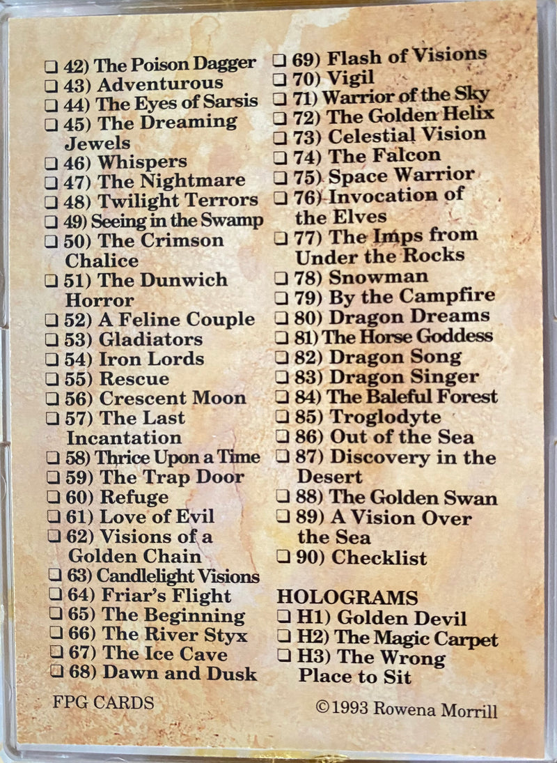1993 Rowena Morill Fantasy Art Complete Trading Card Set 90 Cards FPG - TvMovieCards.com
