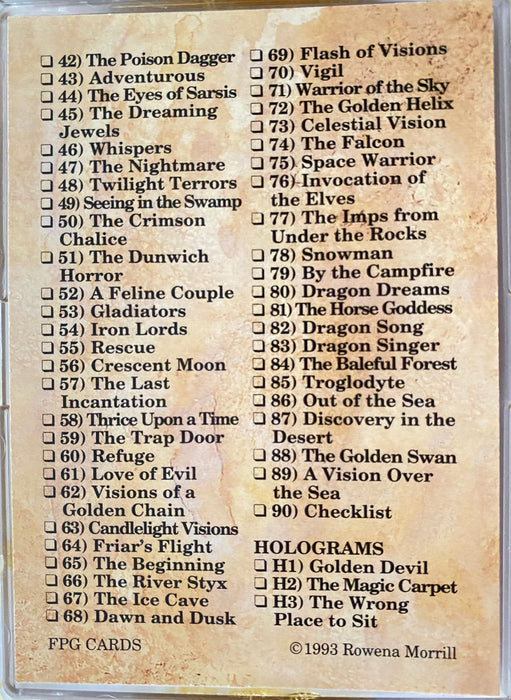 1993 Rowena Morill Fantasy Art Complete Trading Card Set 90 Cards FPG   - TvMovieCards.com