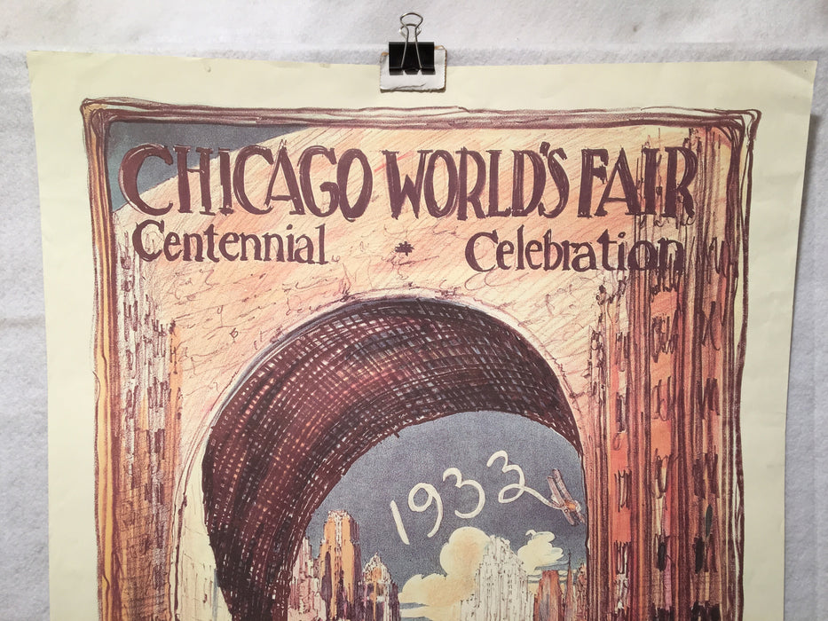 1933 Chicago Worlds Fair Centennial Celebration "Be an Original Signer" 30 x 21   - TvMovieCards.com