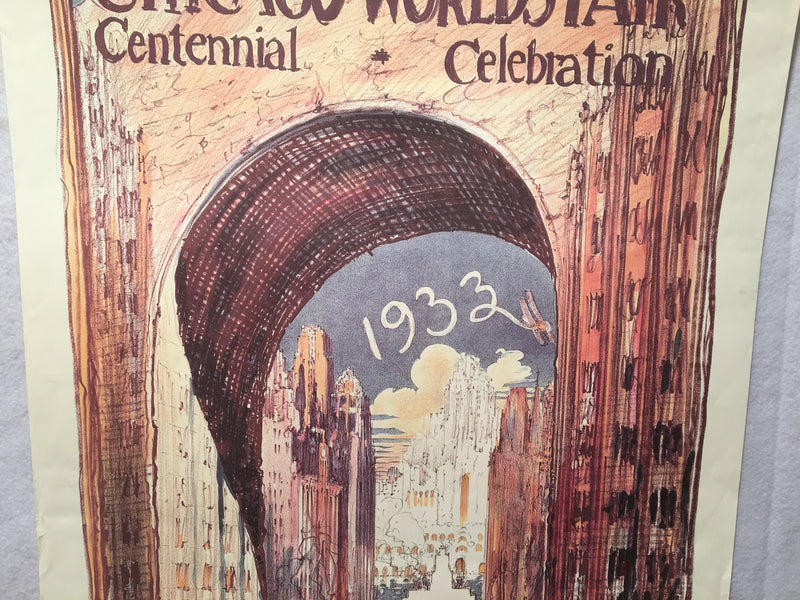 1933 Chicago Worlds Fair Centennial Celebration "Be an Original Signer" 30 x 21   - TvMovieCards.com