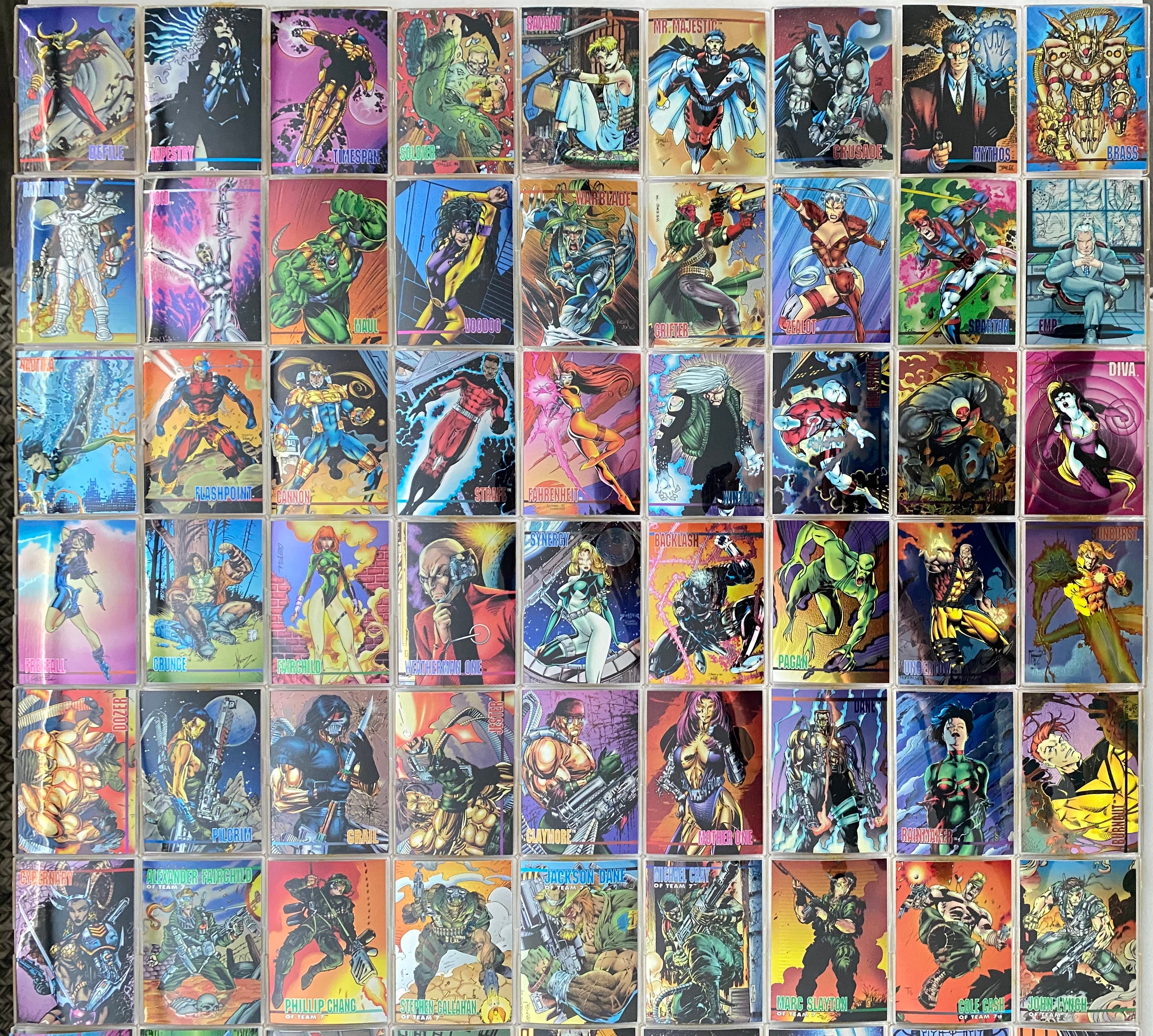 1994 WildStorm Set I All Chromium Complete Base Trading Card Set