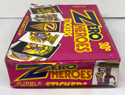 1983 Zero Heroes Vintage Trading Card Sticker Box Full 36 Wax Packs Donruss   - TvMovieCards.com