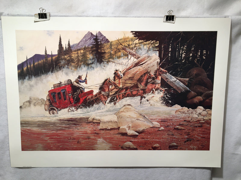 Dale Adkins - Ambush Crossing Western Art Unsigned Lithograph Print 25 x 36"   - TvMovieCards.com