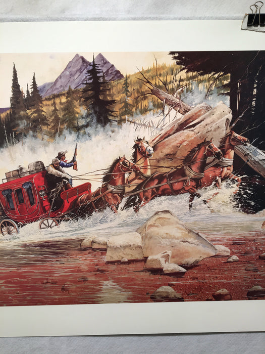 Dale Adkins - Ambush Crossing Western Art Unsigned Lithograph Print 25 x 36"   - TvMovieCards.com