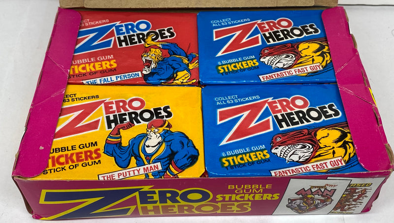 1983 Zero Heroes Vintage Trading Card Sticker Box Full 36 Wax Packs Donruss   - TvMovieCards.com