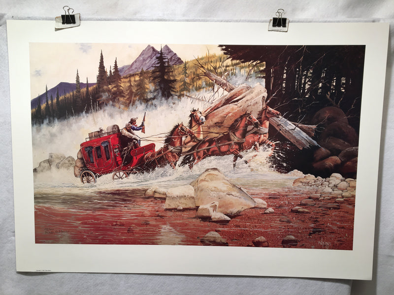 Dale Adkins - Ambush Crossing Western Art Signed Lithograph Print 25 x 36"   - TvMovieCards.com