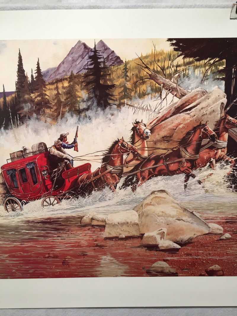 Dale Adkins - Ambush Crossing Western Art Signed Lithograph Print 25 x 36"   - TvMovieCards.com
