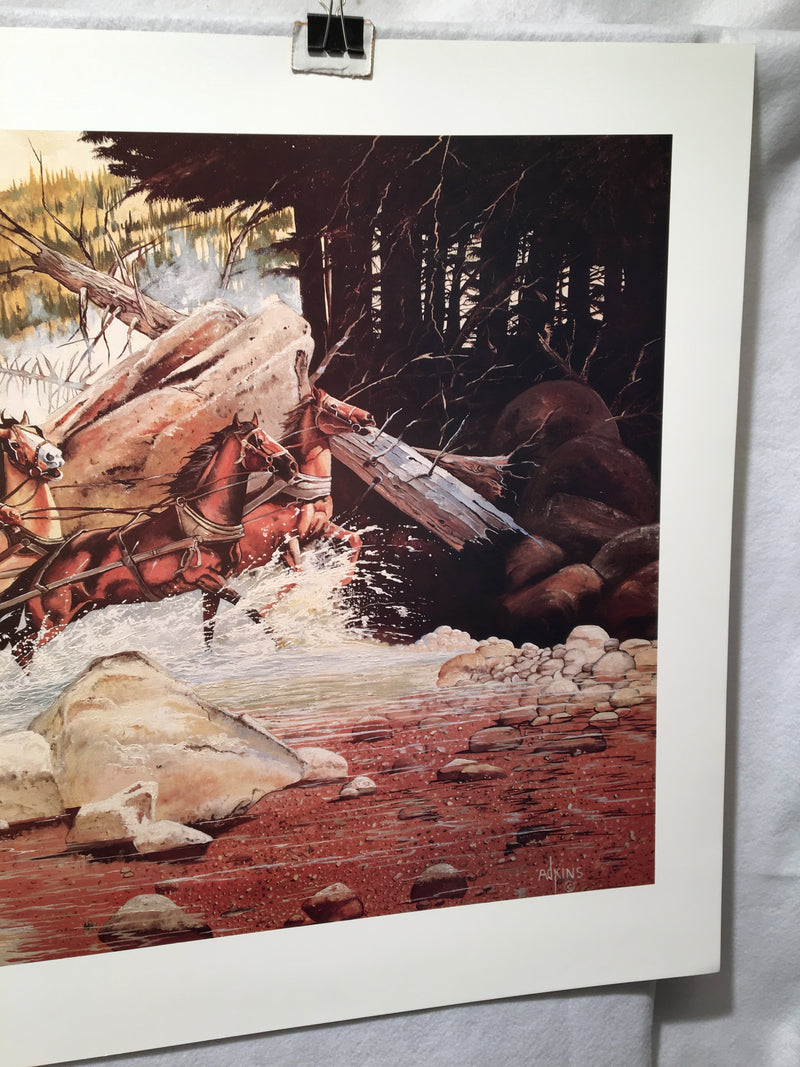 Dale Adkins - Ambush Crossing Western Art Signed Lithograph Print 25 x 36"   - TvMovieCards.com