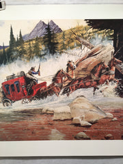 Dale Adkins - Ambush Crossing Western Art Signed AP Lithograph Print 25 x 36"   - TvMovieCards.com