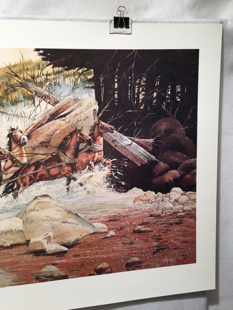 Dale Adkins - Ambush Crossing Western Art Signed AP Lithograph Print 25 x 36"   - TvMovieCards.com