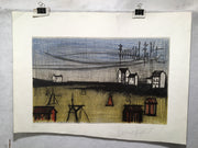 Bernard Buffet "La Petite Plage" A Small Beach Signed Lithograph Damaged   - TvMovieCards.com