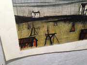 Bernard Buffet "La Petite Plage" A Small Beach Signed Lithograph Damaged   - TvMovieCards.com