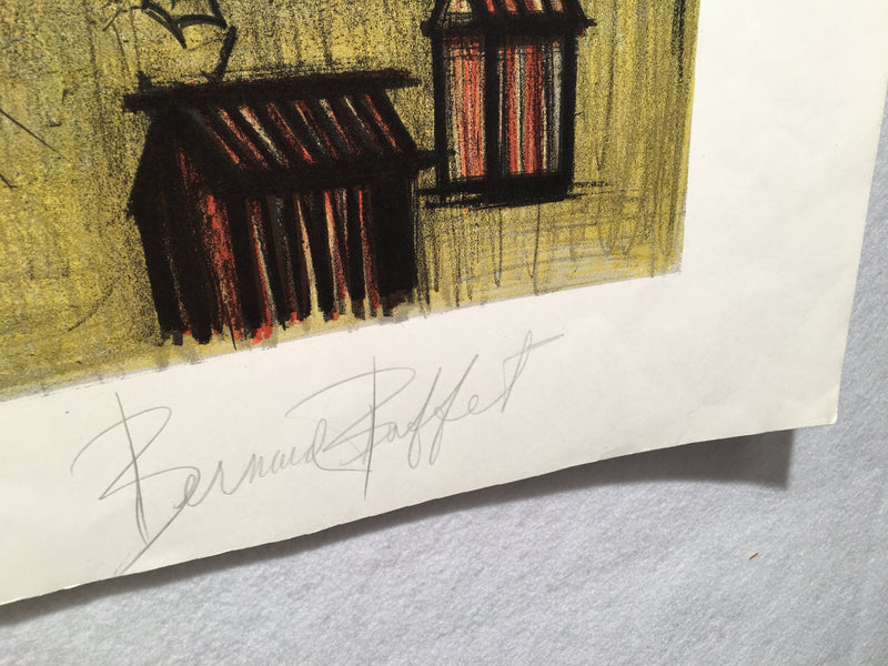 Bernard Buffet "La Petite Plage" A Small Beach Signed Lithograph Damaged   - TvMovieCards.com