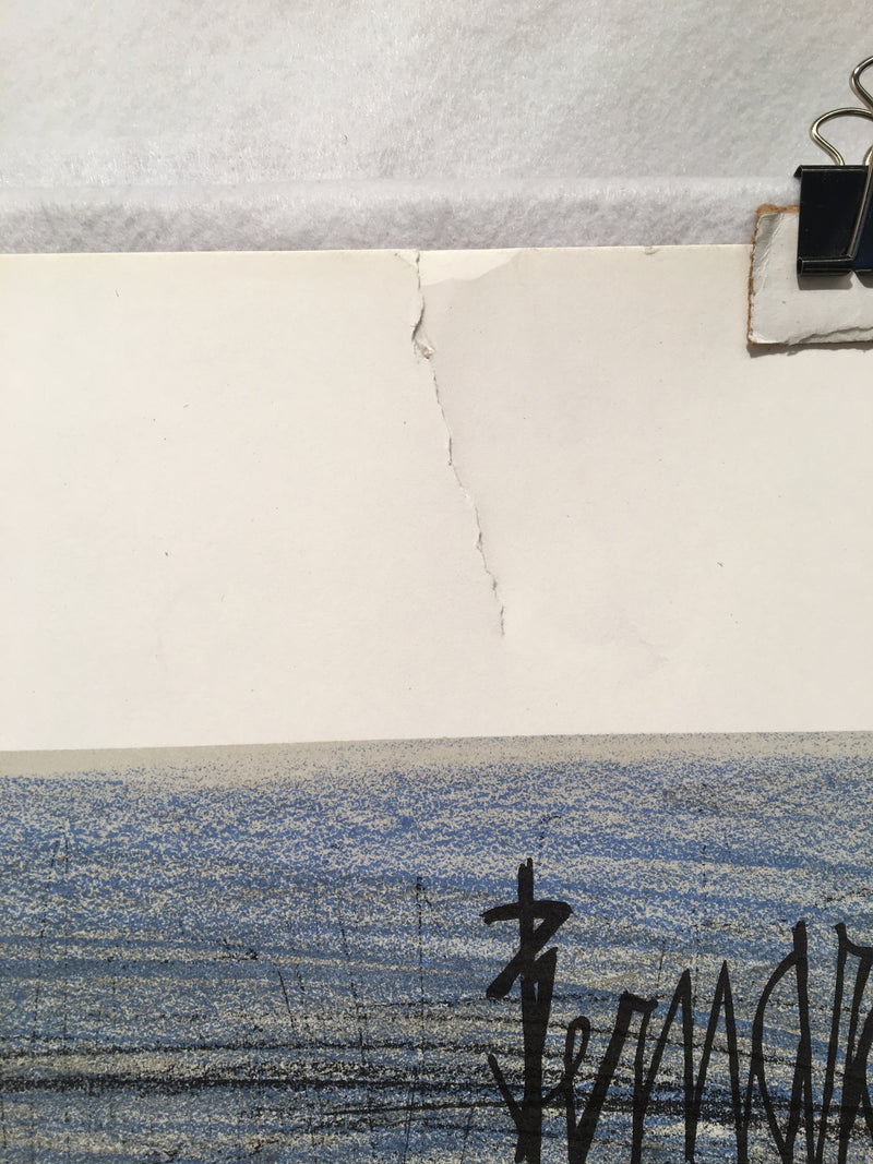 Bernard Buffet "La Petite Plage" A Small Beach Signed Lithograph Damaged   - TvMovieCards.com