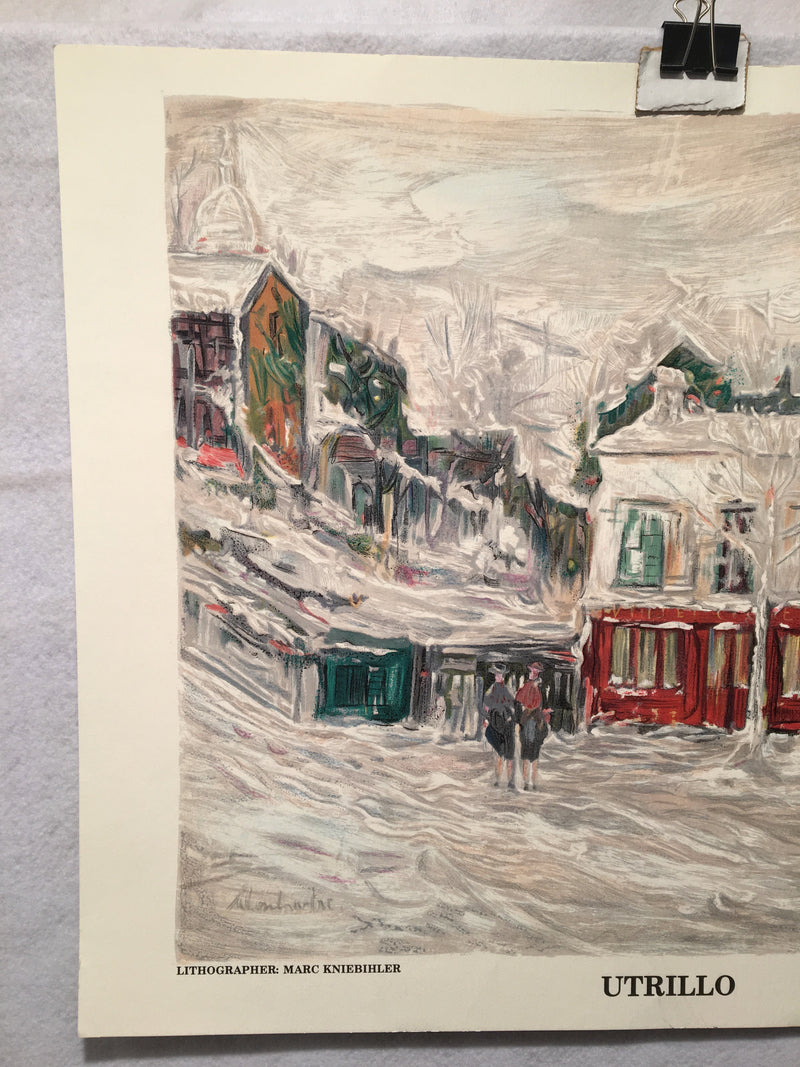 Maurice Utrillo "Winter in Montmarte" Lithograph by Marc Kniebihler   - TvMovieCards.com