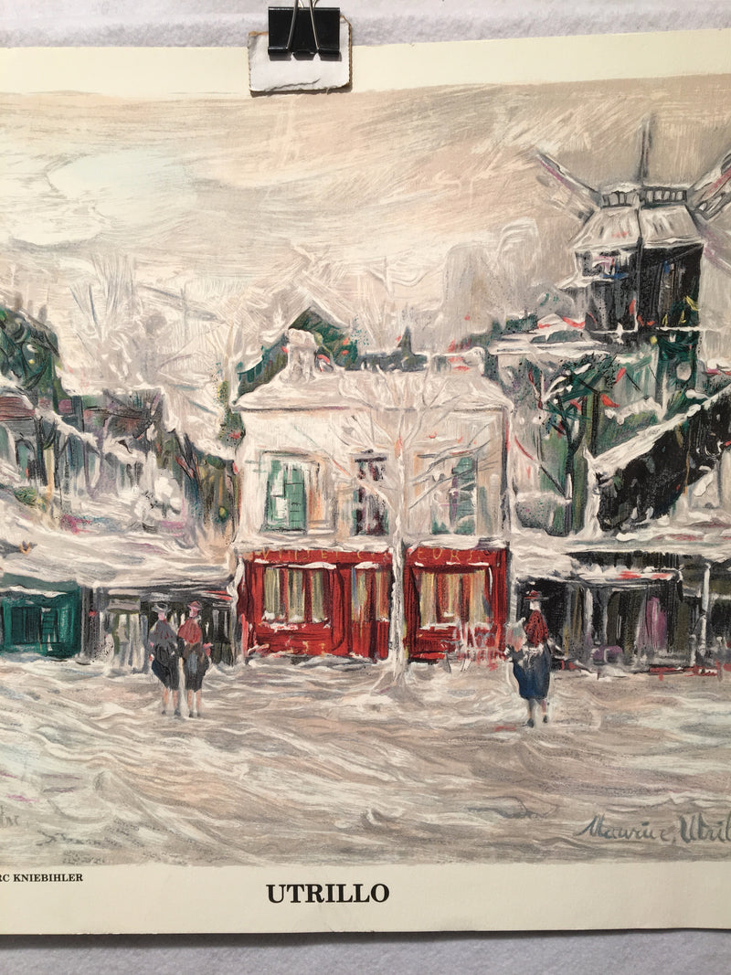 Maurice Utrillo "Winter in Montmarte" Lithograph by Marc Kniebihler   - TvMovieCards.com