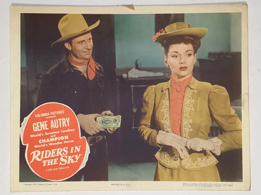 1949 Riders in the Sky Lobby Card 11 x 14  Gene Autry, Champion, Gloria Henry   - TvMovieCards.com