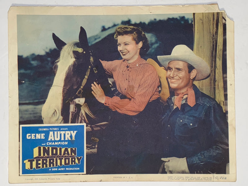 1950 Indian Territory 11 x 14 Lobby Card Gene Autry, Champion, Gail Davis   - TvMovieCards.com