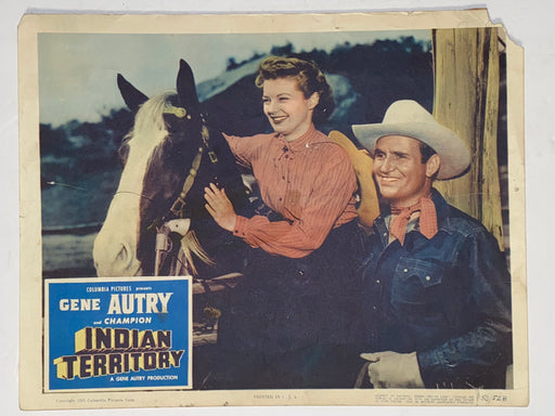 1950 Indian Territory 11 x 14 Lobby Card Gene Autry, Champion, Gail Davis   - TvMovieCards.com