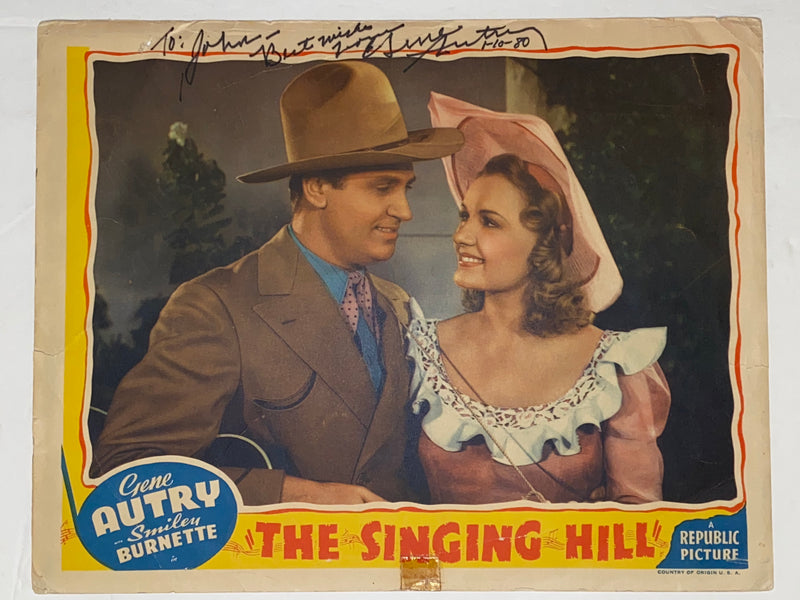 1941 The Singing Hill Lobby Card 11x14 Signed Gene Autry Autograph Virginia Dale   - TvMovieCards.com